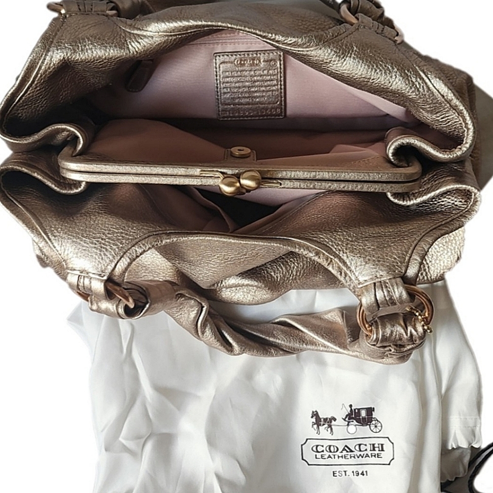 Vintage Coach Metallic Rose Gold Handbag